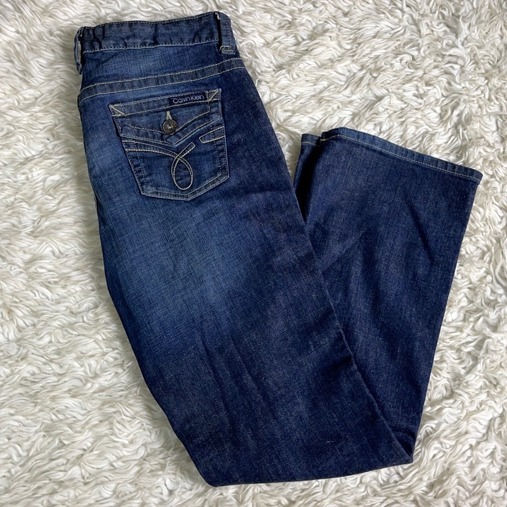 Calvin Klein Lean Bootcut size 10 Flap Pockets 💙